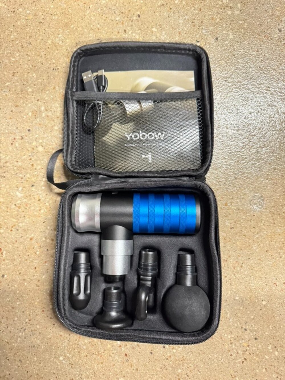 Yobow Deep Tissue Massage Gun w Case Attachments